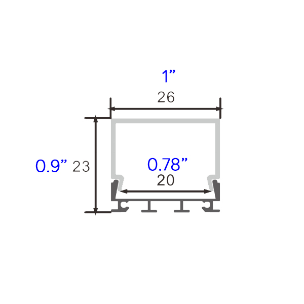 20mm LED Strip Light Aluminum Channel Pendant With Three Sided Diffuser 20mm LED Strip Light Aluminum Channel Pendant With Three Sided Diffuser